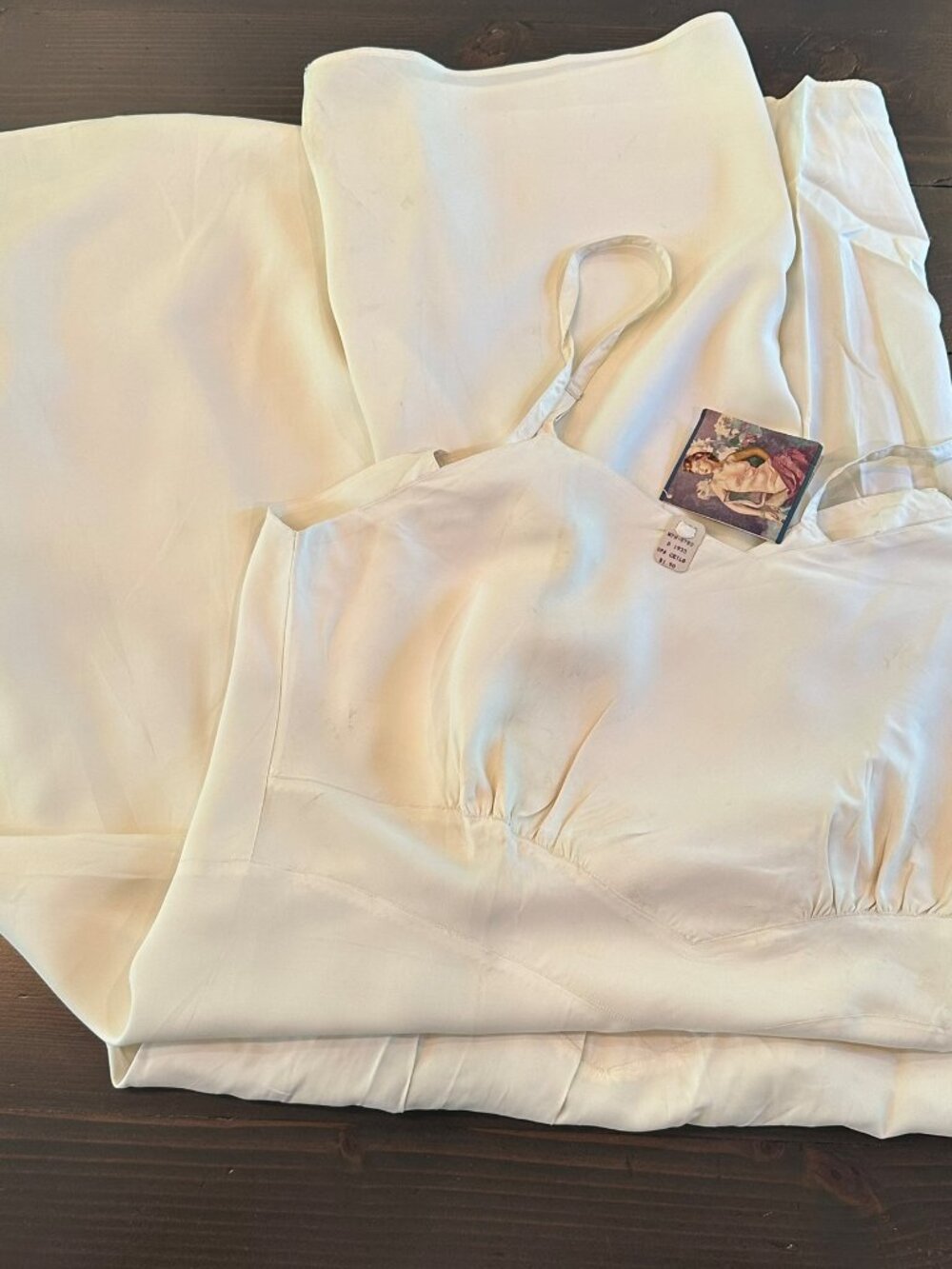 π€π€ Vintage 1930s Laros No-Ride Full Slips Set Ivory Bias Cut Lingerie M/Lπ€π€ - Picture 12 of 16